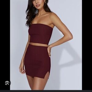 Meshki knit skirt set